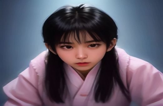 鬼妈妈黑暗向同人文封面插画——深邃暗色调，科琳恩伸出戴着黑手套的手，背景是无数钮扣眼的幻影，极具压迫感与艺术张力